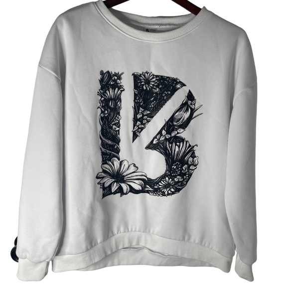 Buffbunny Collection Tops - Buffbunny crew next sweatshirt in white with floral B size large
